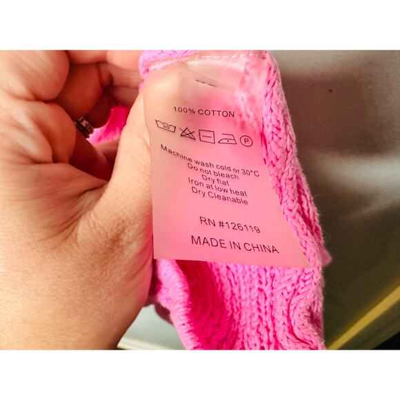 VICTOR GLEMAUD Pink Cotton Knit Middle Cutout Halter Necktie Dress size XS - Picture 11 of 11